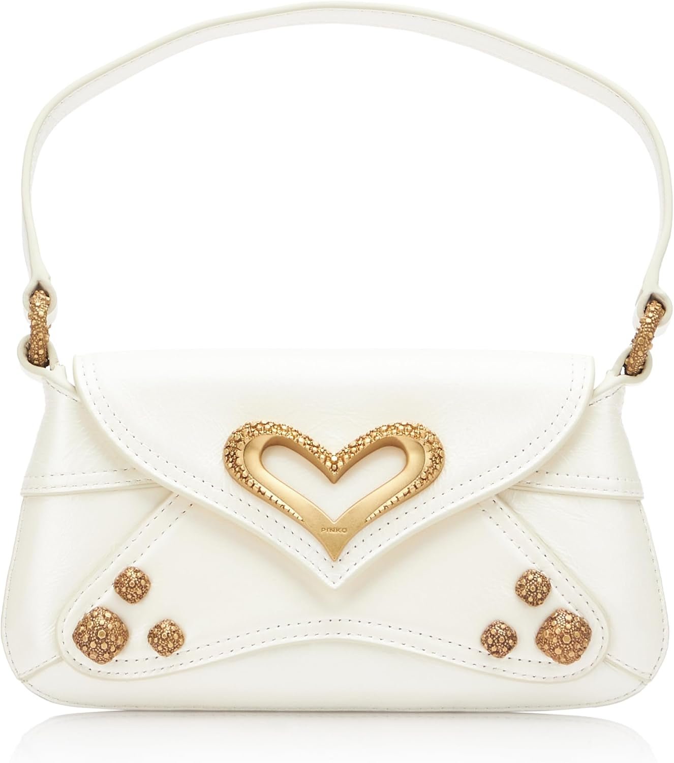 Pinko Ladies 520 Ramen Baby Naplack Vintage Bag Dámské Tašky Naty Shop Z14M_White Silk-Gold Chocolate