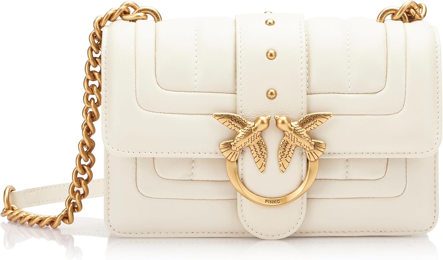 Pinko Ladies Love One Mini Cl Single Side Sheep Nappa Line Quilt Bag Ženy Tašky Naty Shop Z14Q_Silk antik gold