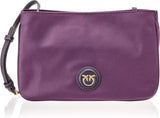 Pinko Ladies Recycled Gate Flat HORIZONTÁLNĚ OPAKOVANÉ Dámské tašky Naty Shop W84Q_Viola Uva-Antique Gold