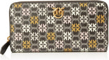 Pinko Women's Ryder Zip Around Leather Print Logo Peněženka na cestovní doplňky, Zm7q_Black/Brown/White.Antique Go Wallet Women Naty Shop Výchozí název
