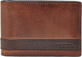 Pánská peněženka Fossil Quinn Leather Bifold 10 cm D x 1,5 cm Š x 7 cm V Pánská peněženka Naty Shop Hnědá