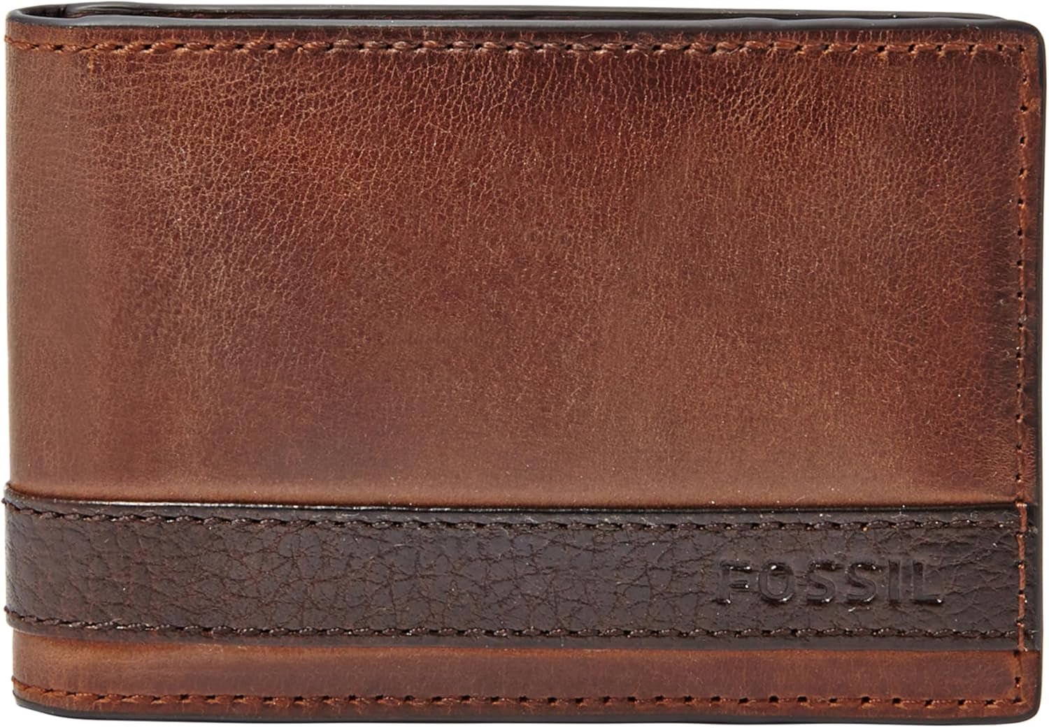 Pánská peněženka Fossil Quinn Leather Bifold 10 cm D x 1,5 cm Š x 7 cm V Pánská peněženka Naty Shop Hnědá