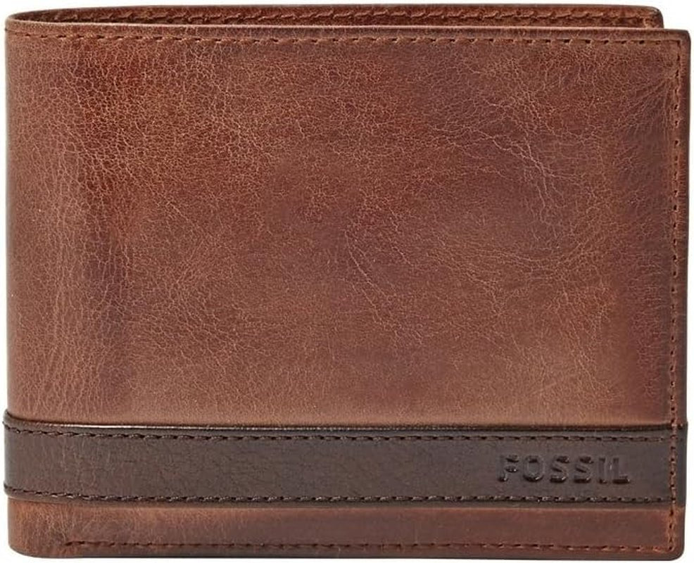 Pánská peněženka Fossil Quinn Leather Bifold 11,43 cm D x 2,54 cm Š x 9,525 cm V Pánská peněženka Naty Shop Hnědá
