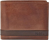 Pánská peněženka Fossil Quinn Leather Bifold 11,43 cm D x 2,54 cm Š x 9,525 cm V Pánská peněženka Naty Shop Hnědá