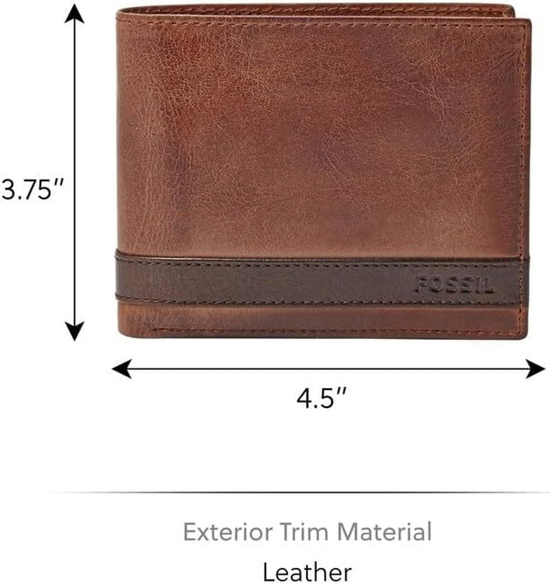 Pánská peněženka Fossil Quinn Leather Bifold 11,43 cm D x 2,54 cm Š x 9,525 cm H Pánská peněženka Naty Shop