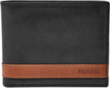 Pánská peněženka Fossil Quinn Leather Bifold 11,5 cm D x 2 cm Š x 9 cm V Pánská peněženka Naty Shop Černá 11,43 cm D x 1,91 cm Š x 8,89 cm V