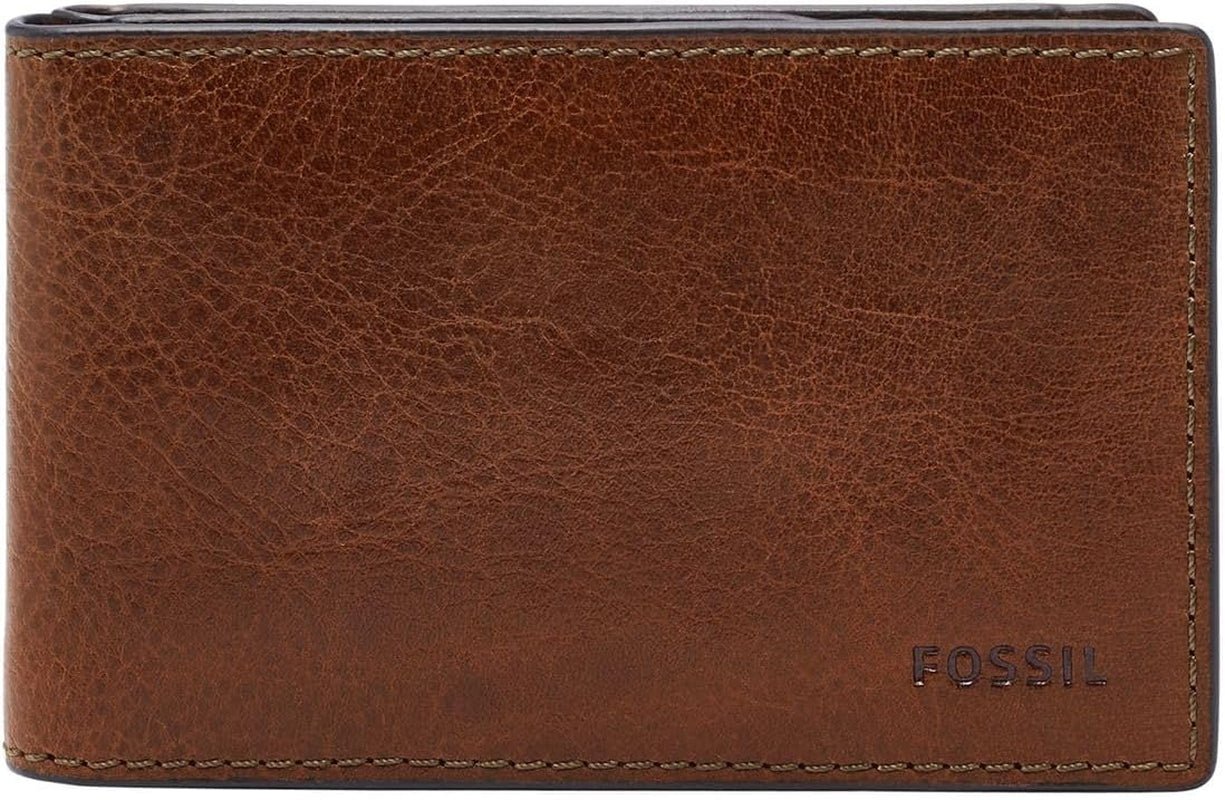 Peněženka Fossil Andrew Leather Bifold For Men 11,5 cm D x 1,9 cm Š x 7,7 cm V Pánská peněženka Naty Shop Brown