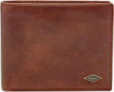 Pánská peněženka Fossil Ryan Leather Bifold 11,43 cm D x 2,54 cm Š x 9,525 cm V Pánská peněženka Naty Shop Tmavě hnědá