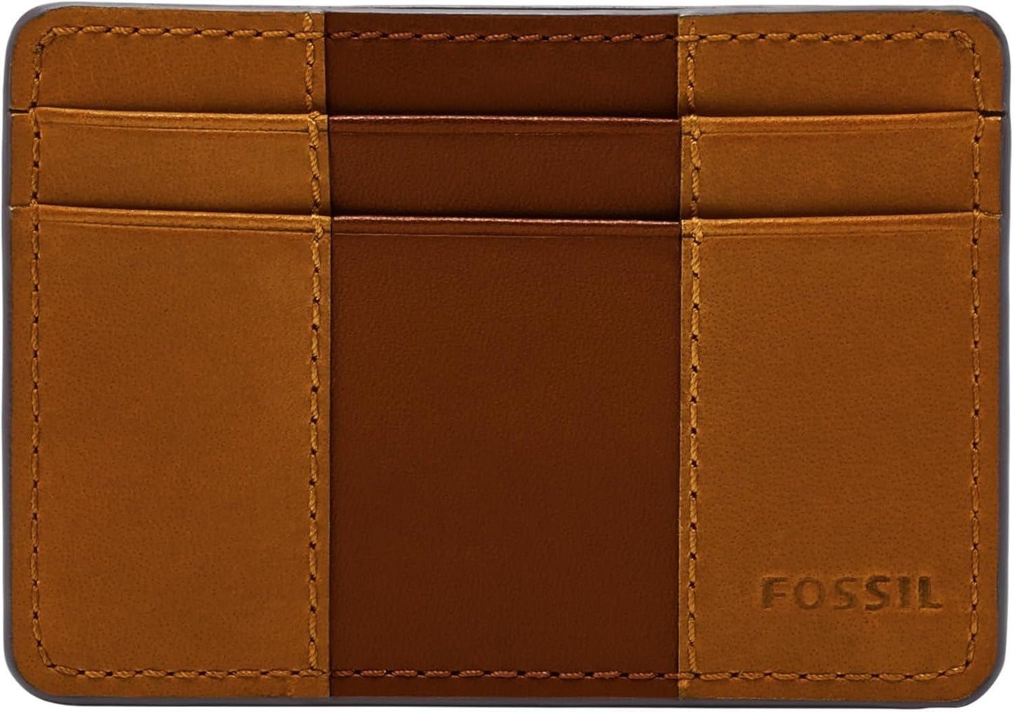 Pánská peněženka Fossil Everett Kůže/PVC Středně hnědé Držáky na karty 10,2 cm D x 0,6 cm Š x 7,0 cm V ML4398210 Pánská peněženka Naty Shop Hnědá