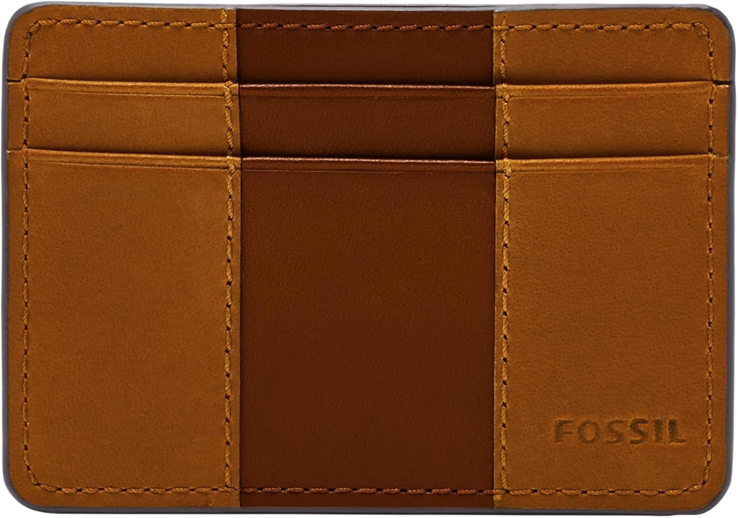 Pánská peněženka Fossil Everett Kůže/PVC Středně hnědé Držáky na karty 10,2 cm D x 0,6 cm Š x 7,0 cm V ML4398210 Pánská peněženka Naty Shop Hnědá