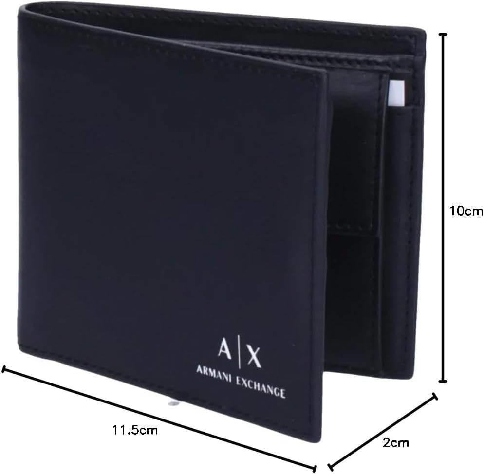 Pánská peněženka Armani Exchange Essential Wallet Jednoduchý tisk loga Černá pánská peněženka Naty Shop