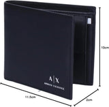 Pánská peněženka Armani Exchange Essential Wallet Jednoduchý tisk loga Černá pánská peněženka Naty Shop