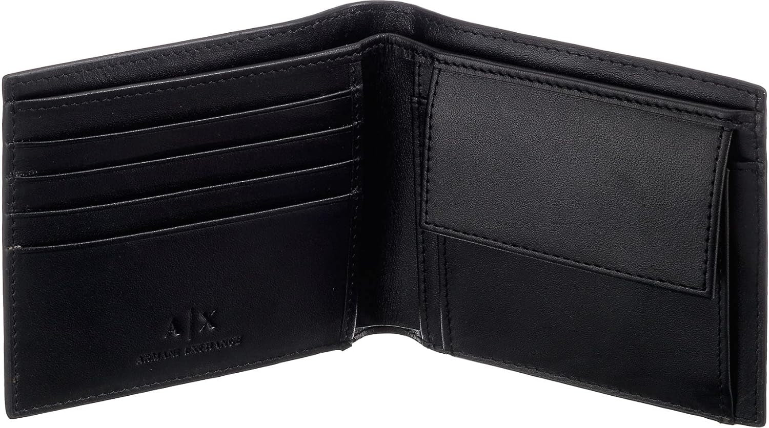 Pánská peněženka Armani Exchange Essential Wallet Jednoduchý tisk loga Černá pánská peněženka Naty Shop