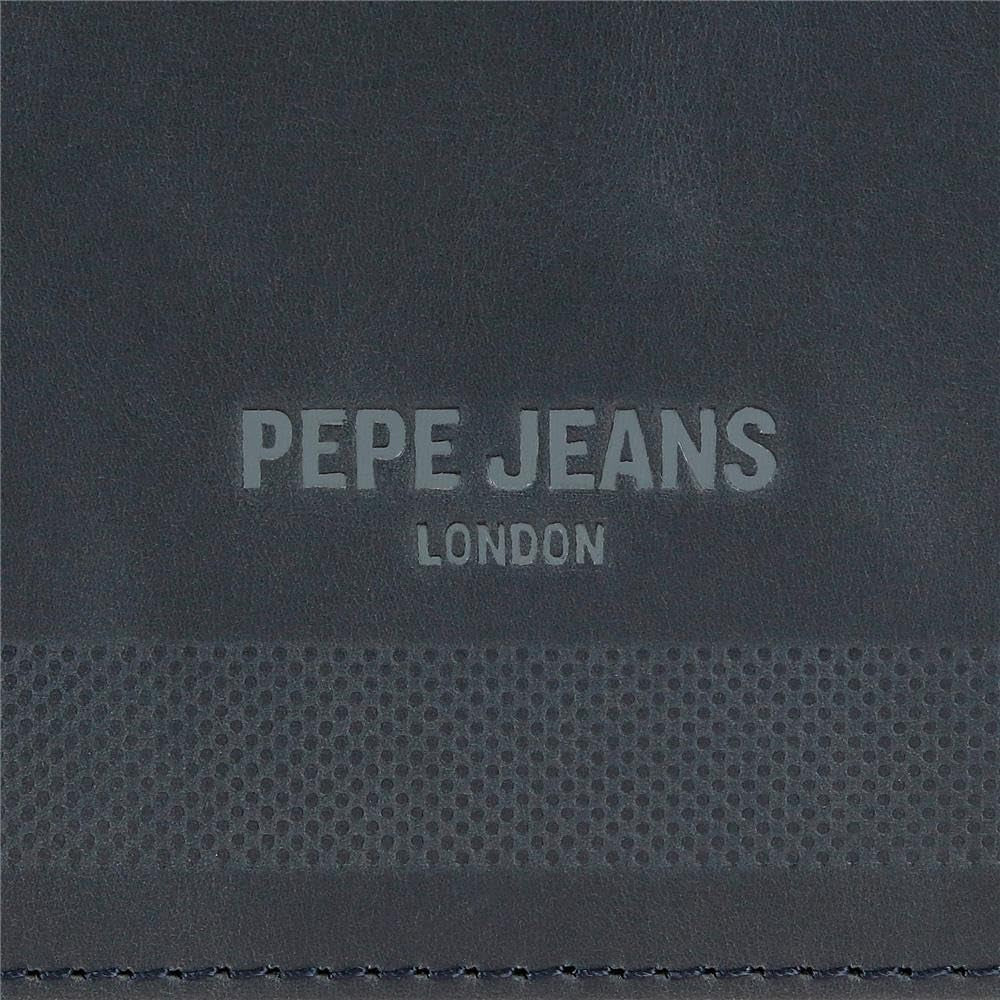 Pánská peněženka Pepe Jeans modrá 11,5 x 8 x 1 cm Kožená peněženka s ochranou RFID s kapsou na mince Pánská peněženka Naty Shop