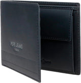 Pánská peněženka Pepe Jeans modrá 11,5 x 8 x 1 cm Kožená peněženka s ochranou RFID s kapsou na mince Pánská peněženka Naty Shop