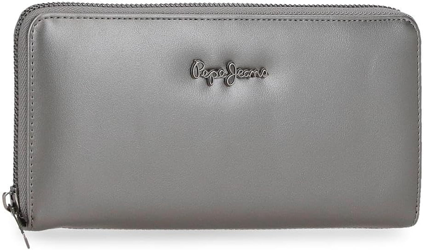 Pepe Jeans Ruby peněženka, peněženka, peněženka, vyrobená z polyesteru s detaily z umělé kůže. Přihrádky, zipy. Od Joumma Bags Dámská peněženka Naty Shop Antracit Ruby Wallet