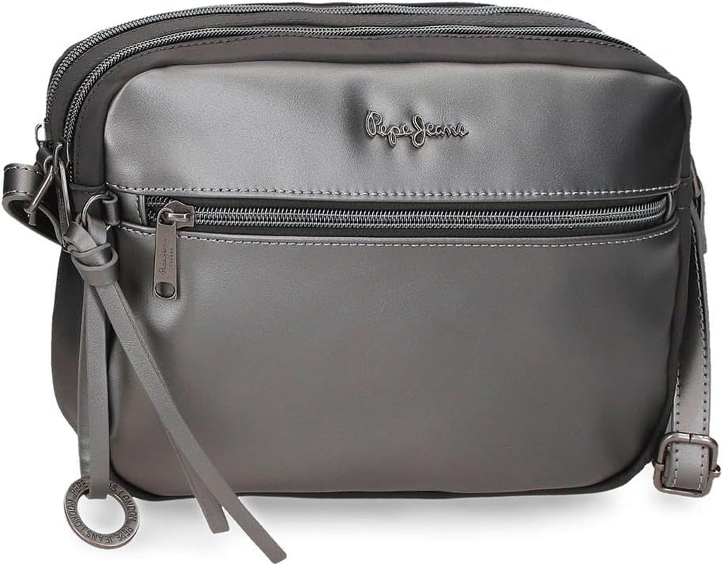 Pepe Jeans Ruby peněženka, peněženka, peněženka, vyrobená z polyesteru s detaily z umělé kůže. Přihrádky, zipy. Od Joumma Bags Dámská peněženka Naty Shop Antracitová taška přes rameno