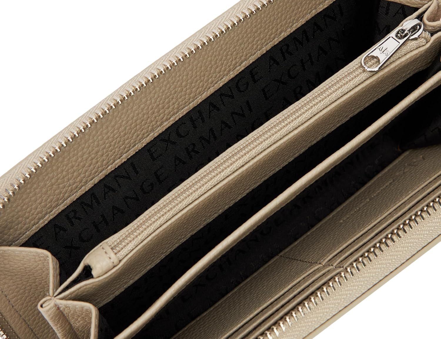 Dámská peněženka Armani Exchange Essential Wave Pisco Silver Printed Logo Tri-Fold Wallet Dámská peněženka Naty Shop