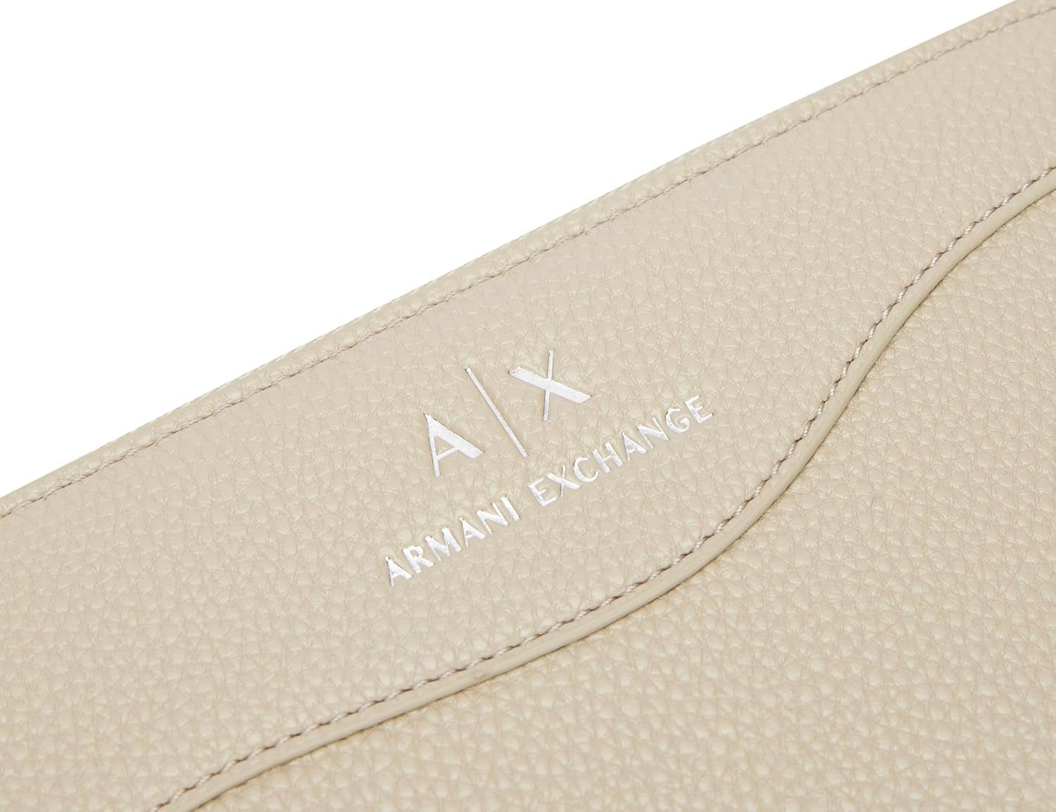 Dámská peněženka Armani Exchange Essential Wave Pisco Silver Printed Logo Tri-Fold Wallet Dámská peněženka Naty Shop