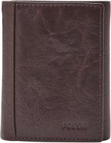 Pánská peněženka Fossil Neel Leather Trifold 8,255 cm D x 1,905 cm Š x 10,16 cm V Pánská peněženka Naty Shop Brown