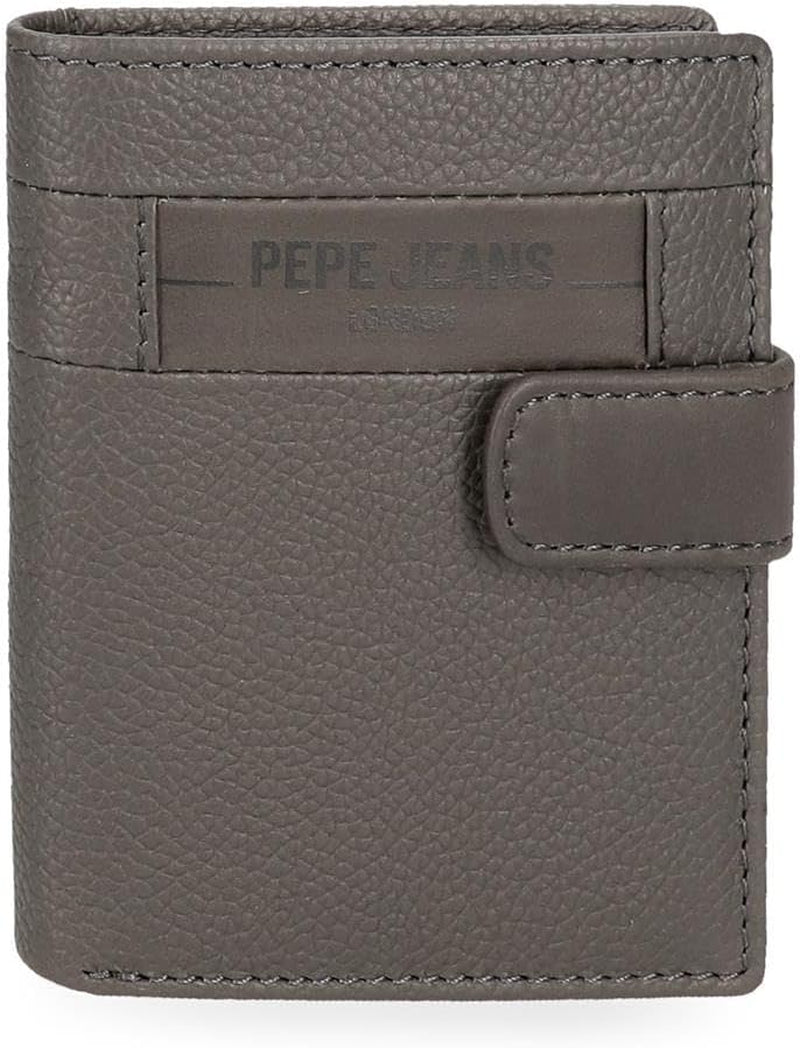 Pepe Jeans Checkbox Černá Hnědá Modrá Šedá Hovězí kůže Peněženky a peněženky Pánská peněženka Naty Shop Šedá Click Wallet