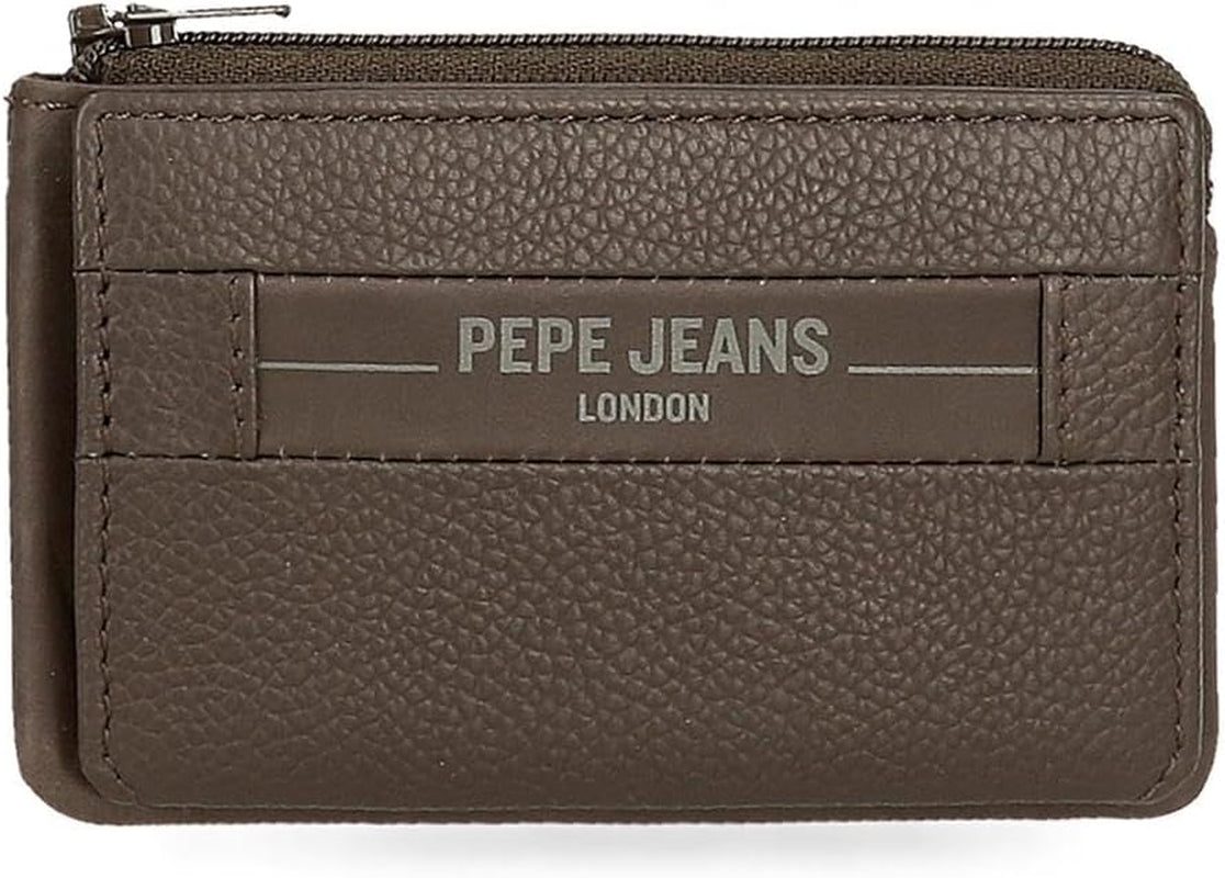 Pepe Jeans Checkbox Hovězí kůže Peněženky a peněženky Černá Hnědá Modrá Šedá Pánská peněženka Naty Shop Hnědý držák na karty