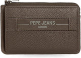 Pepe Jeans Checkbox Hovězí kůže Peněženky a peněženky Černá Hnědá Modrá Šedá Pánská peněženka Naty Shop Hnědý držák na karty