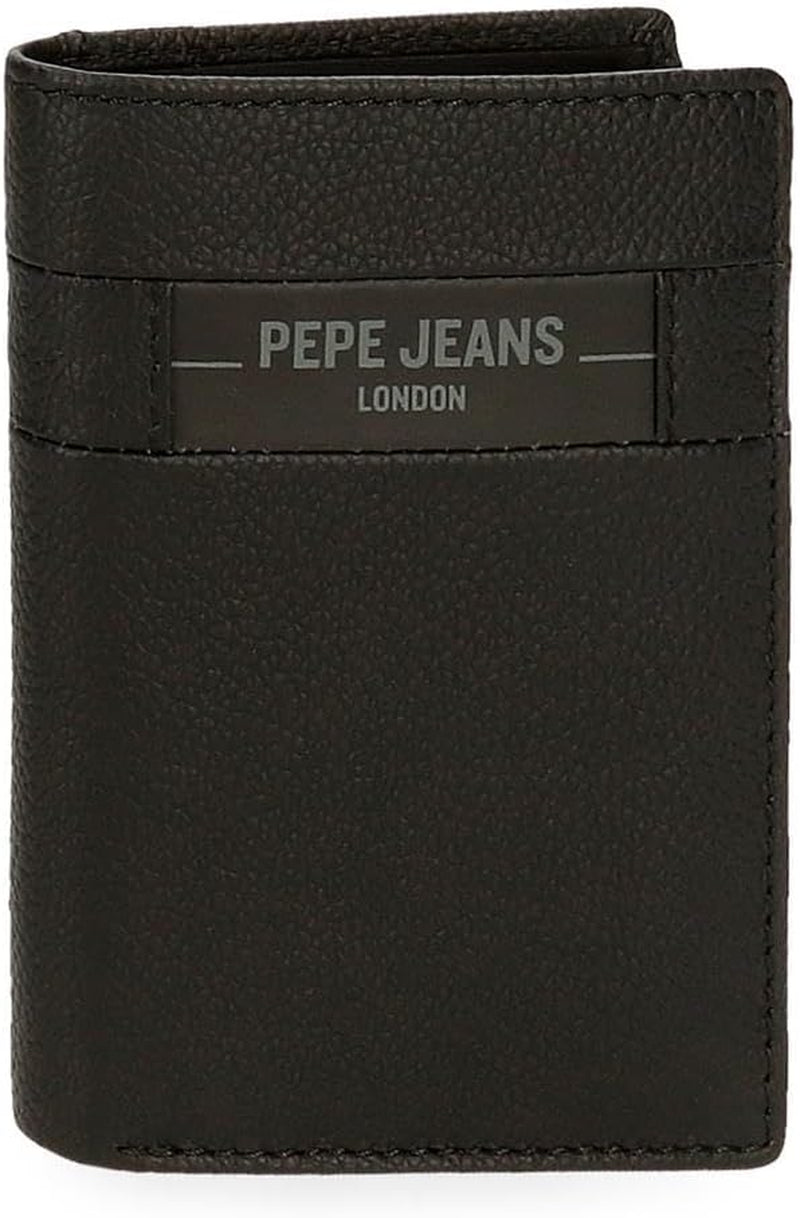 Pepe Jeans Checkbox Černá Hnědá Modrá Šedá Hovězí kůže Peněženky a peněženky Pánská peněženka Naty Shop Černá Vertikální peněženka