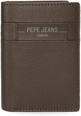Pepe Jeans Checkbox Černá Hnědá Modrá Šedá Hovězí kůže Peněženky a peněženky Pánská peněženka Naty Shop Hnědá Vertikální peněženka