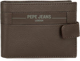Pepe Jeans Checkbox Hovězí kůže Peněženky a peněženky Černá Hnědá Modrá Šedá Pánská peněženka Naty Shop Hnědá Horizontální peněženka