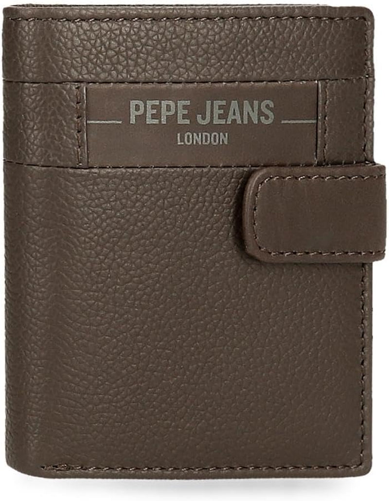 Pepe Jeans Checkbox Hovězí kůže Peněženky a peněženky Černá Hnědá Modrá Šedá Pánská peněženka Naty Shop Hnědá Click Wallet
