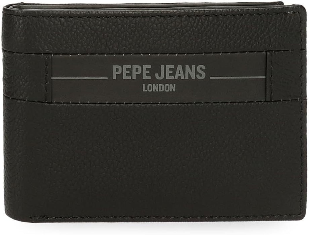 Pepe Jeans Checkbox Černá Hnědá Modrá Šedá Hovězí kůže Peněženky a peněženky Pánská peněženka Naty Shop Černá Peněženka Checkbox