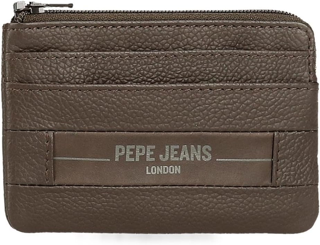 Pepe Jeans Checkbox Hovězí kůže Peněženky a peněženky Černá Hnědá Modrá Šedá Pánská peněženka Naty Shop Hnědá Peněženka