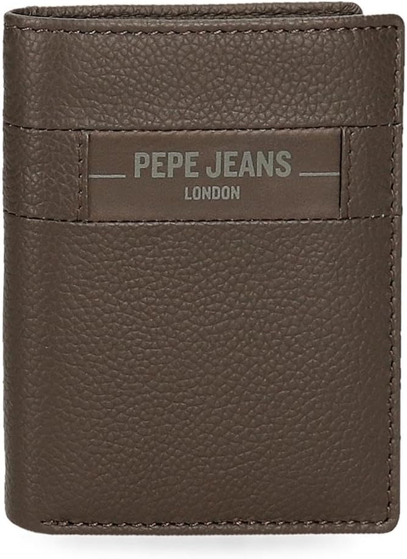Pepe Jeans Checkbox Hovězí kůže Peněženky a peněženky Černá Hnědá Modrá Šedá Pánská peněženka Naty Shop Hnědá Aktovka