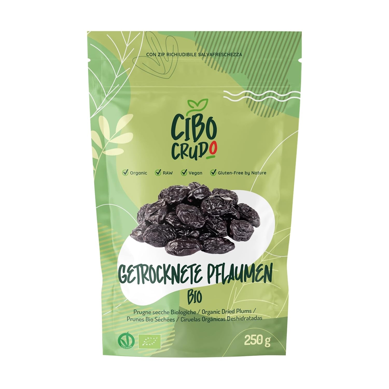 Bio švestky sušené a bez pecek - 500 g. Syrové nesířené švestky, bez přidaného cukru a přísad. Ekologické sušené švestky jako aromatické sušené ovoce. Švestky bez pecek. Naty Shop dehydratované produkty 250 G (1 balení)
