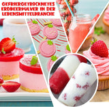 Jahodový prášek 120g - 100% přírodní jahody Lyofilizované, bez přísad Snadné míchání Výživné, mrazem sušené jahody na zmrzlinu, dorty, smoothie, nápoje, chuťový prášek Dehydrované produkty Naty Shop