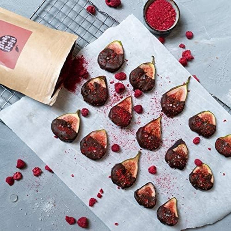 Prášek z červeného ovoce: 100 g maliny, červený rybíz a lyofilizované jahody - sušené ovoce bez přidaného cukru, bez inkoustu - smoothie bowl, smoothie prášek - topping od NutriPur Dehydratované produkty Naty Shop
