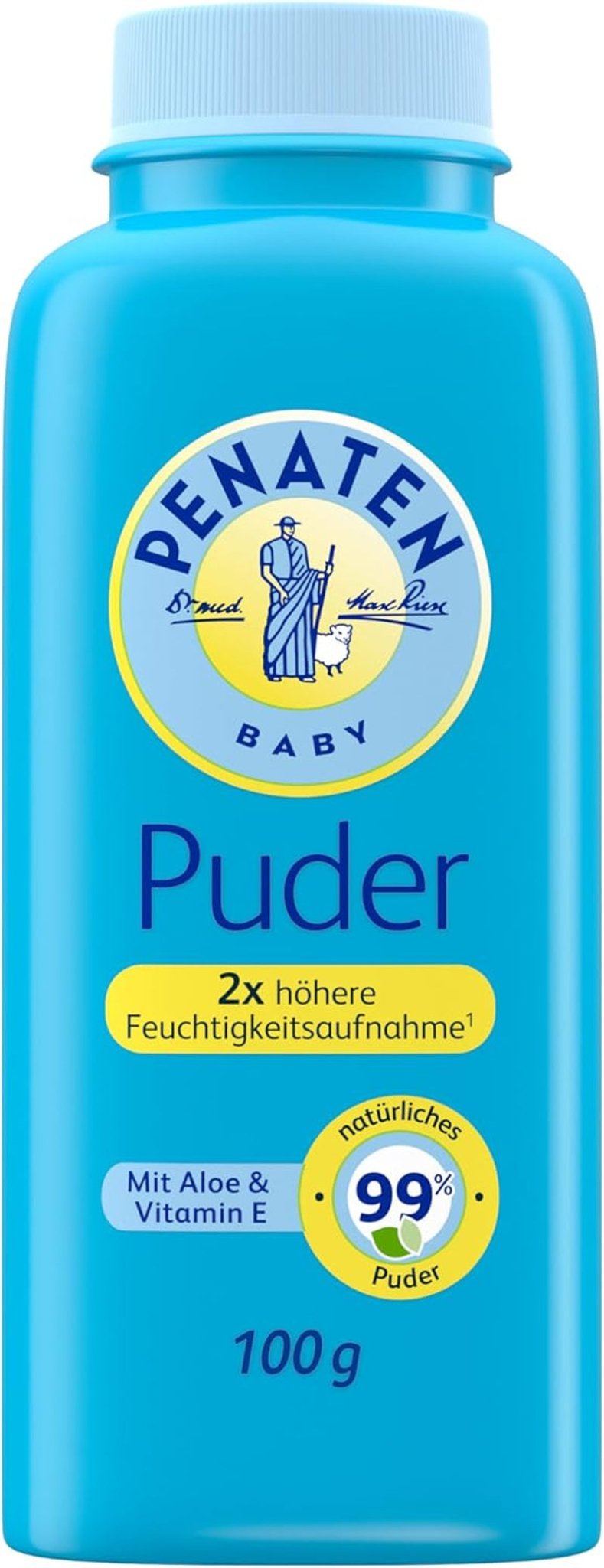 Přírodní dětský pudr Penaten s aloe a vitamínem E (1x 100g) - Chrání citlivou pokožku, absorbuje vlhkost a udržuje pokožku suchou - Dermatologicky schváleno - 99% složek přírodního původu Děti - Péče do koupele a pokožky Naty Shop 100 G (1 balení) Pudr pro miminka