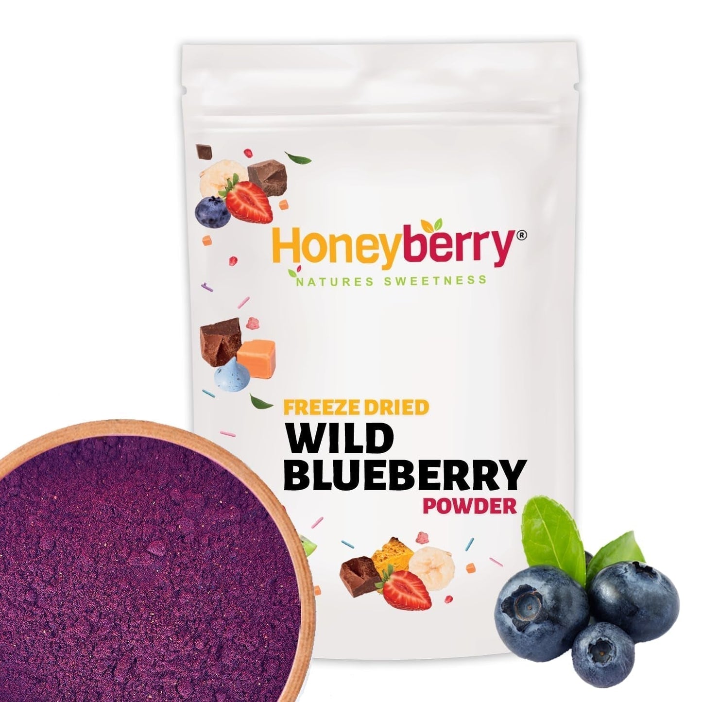 Lyofilizovaný prášek z divokých borůvek 100g - Lyofilizovaný ovocný prášek - Lyofilizovaný prášek z borůvek na pečení, smoothie a müsli - Přírodní borůvkový prášek bez přísad Dehydrované produkty Můj obchod 100G
