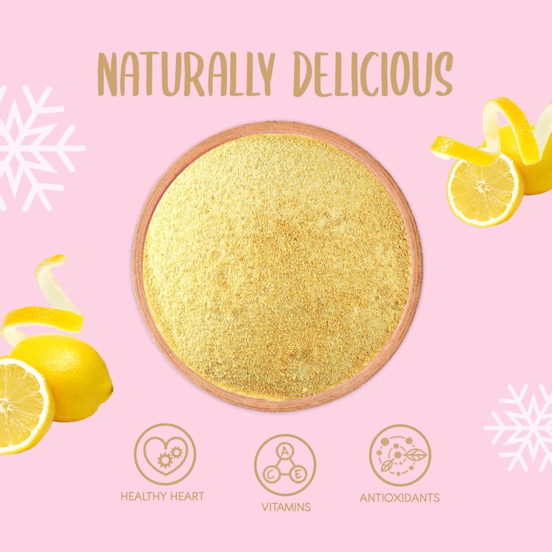 Lyofilizovaný prášek z citronové kůry 100g - Lyofilizovaný ovocný prášek - Lyofilizovaný citronový prášek na pečení, smoothie a čaj - 100% přírodní citronový prášek bez přísad Dehydrované produkty Naty Shop