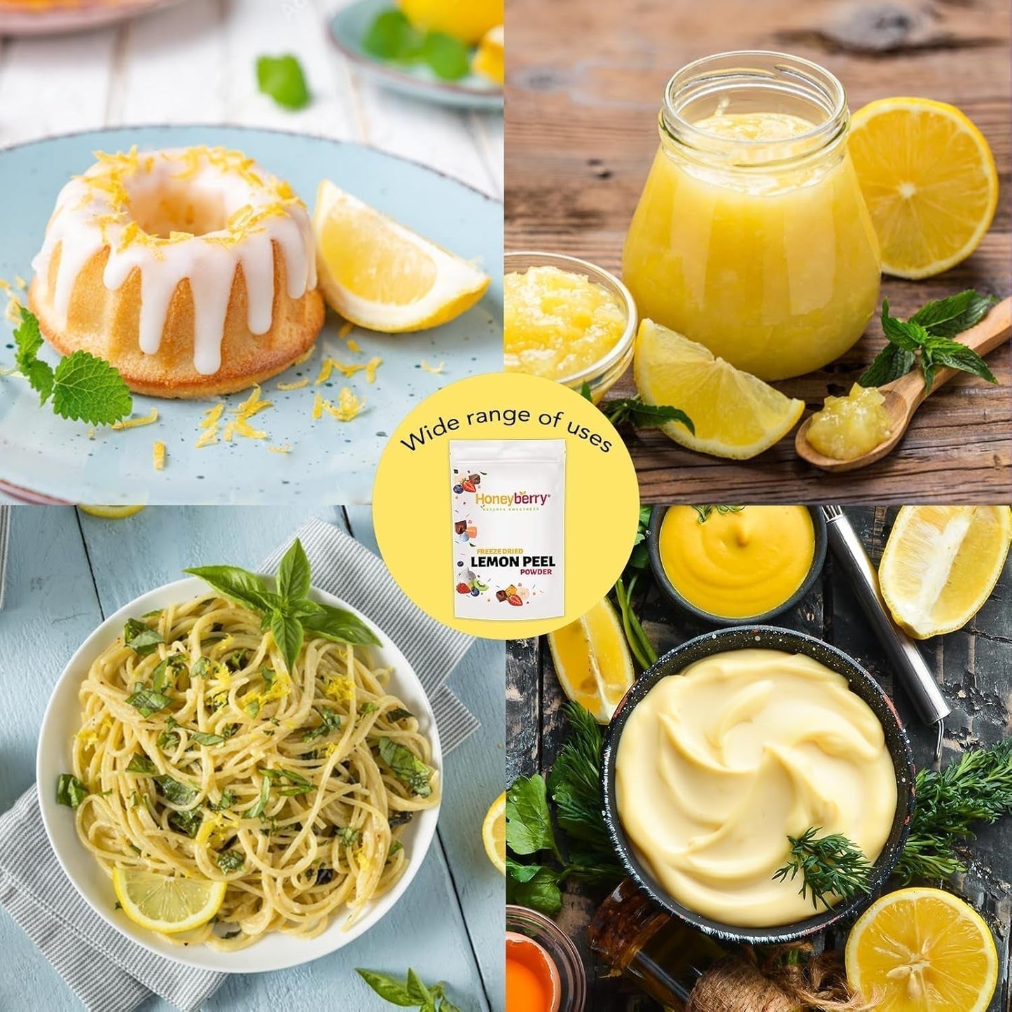Lyofilizovaný prášek z citronové kůry 100g - Lyofilizovaný ovocný prášek - Lyofilizovaný citronový prášek na pečení, smoothie a čaj - 100% přírodní citronový prášek bez přísad Dehydrované produkty Naty Shop