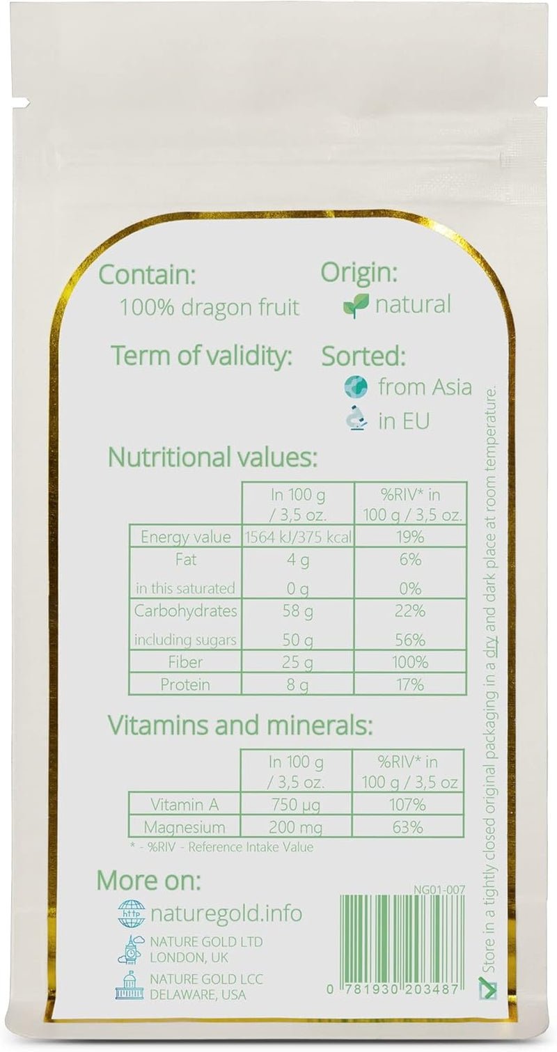 Lyofilizovaný prášek z dračího ovoce | 250 g 100% přírodní a veganské | bez GMO | bez cukru a bez přísad ~*~ Dehydrované produkty Naty Shop