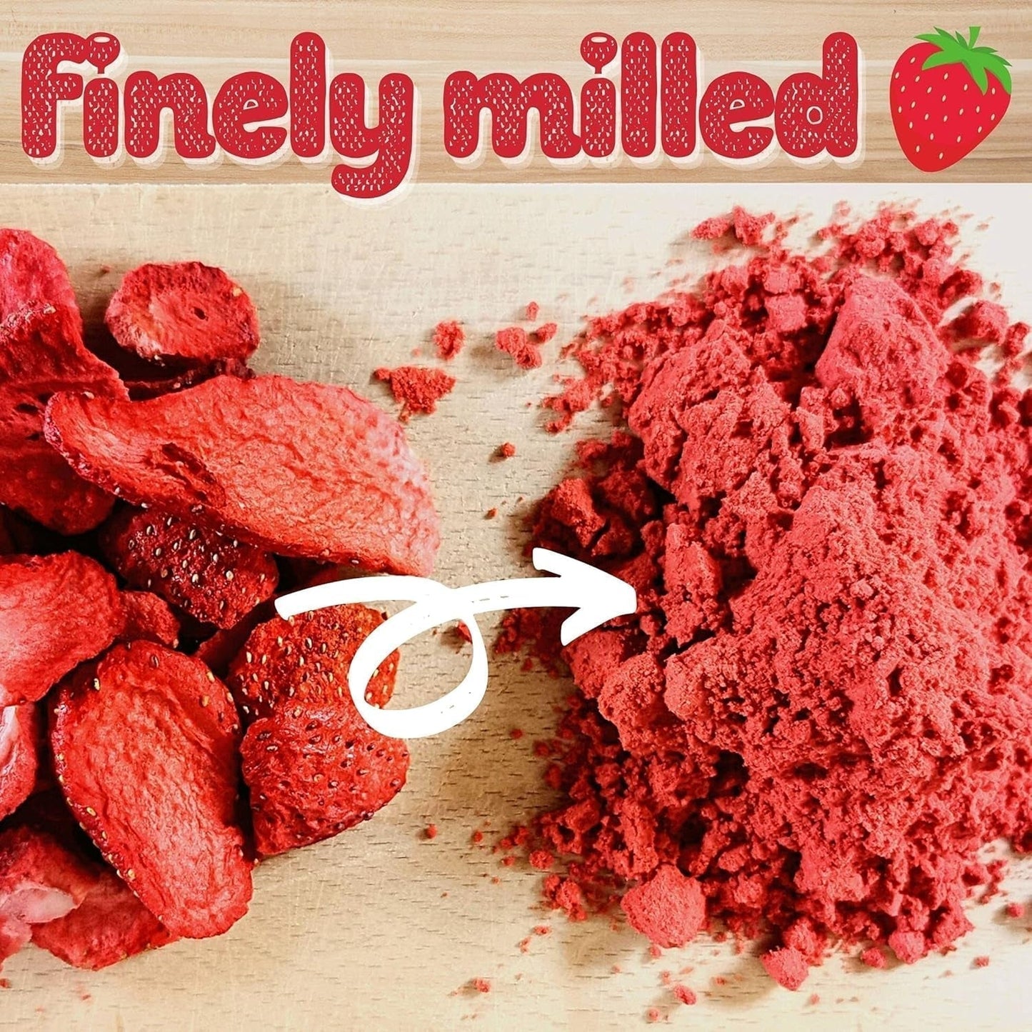 Mrazem sušené ovoce v prášku jahodový prášek | Lyofilizovaný jahodový prášek Jahodový prášek | Jahodový prášek Smoothie Jahodový pudink Sušené ovoce (100g) Dehydrované produkty Naty Shop