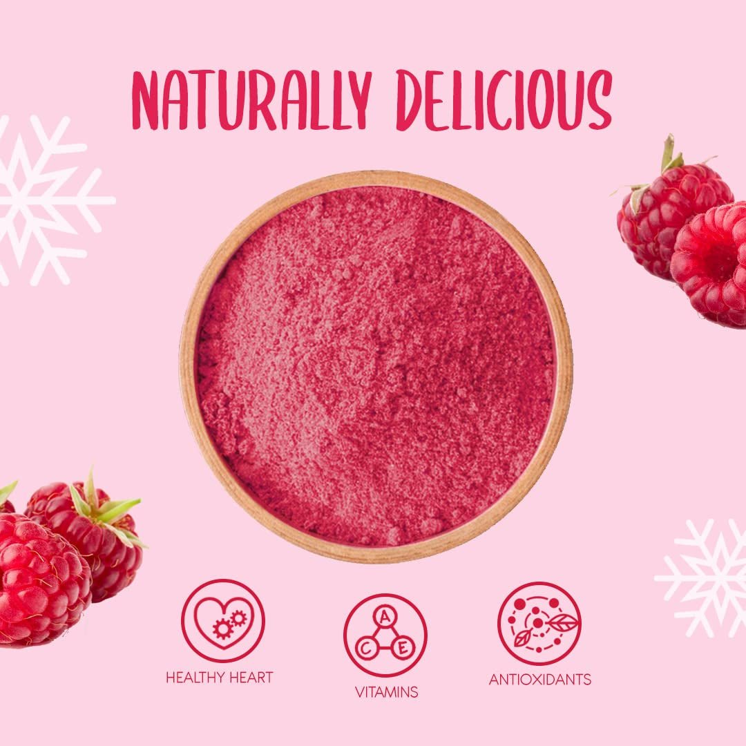 Lyofilizovaný malinový prášek 100g - Lyofilizovaný ovocný prášek - Lyofilizovaný malinový prášek na pečení, smoothie a müsli - 100% přírodní malinový prášek bez přísad Dehydrované produkty Naty Shop