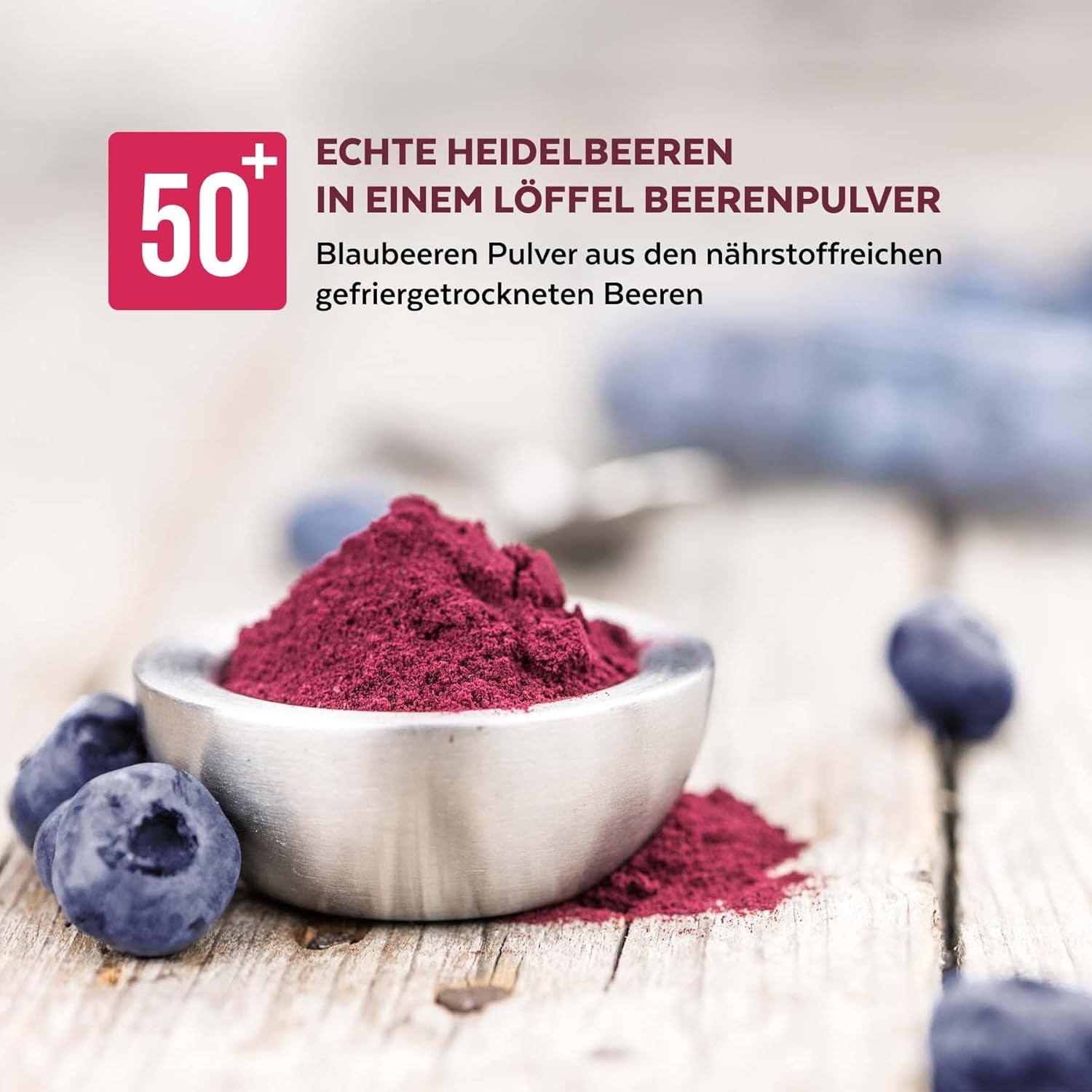Organický prášek z divokých borůvek, lyofilizované celé borůvky, 100% kvalita syrových potravin, bohaté na antioxidanty a vitamín C, bez přidaného cukru, sklizeno v severní Evropě Sušené produkty Naty Shop
