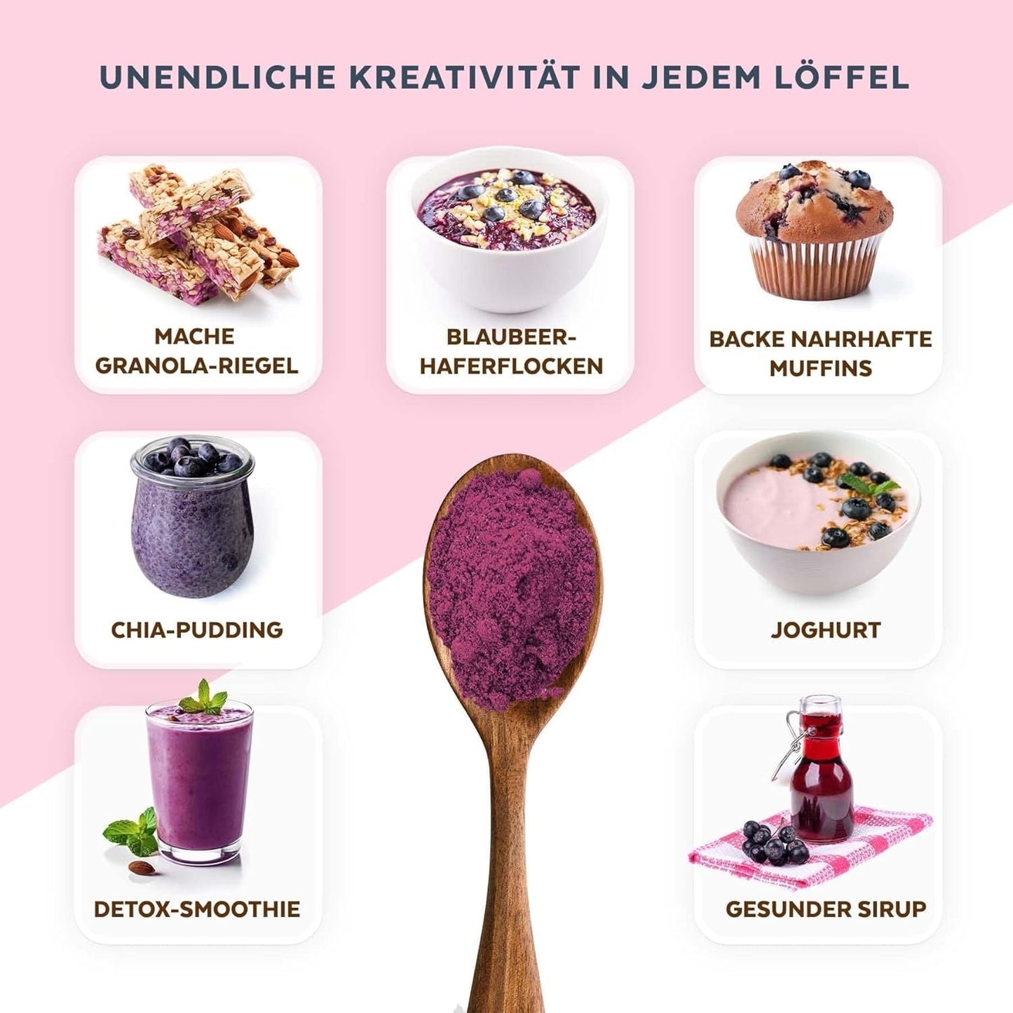 Organický prášek z divokých borůvek, lyofilizované celé borůvky, 100% kvalita syrových potravin, bohaté na antioxidanty a vitamín C, bez přidaného cukru, sklizeno v severní Evropě Sušené produkty Naty Shop