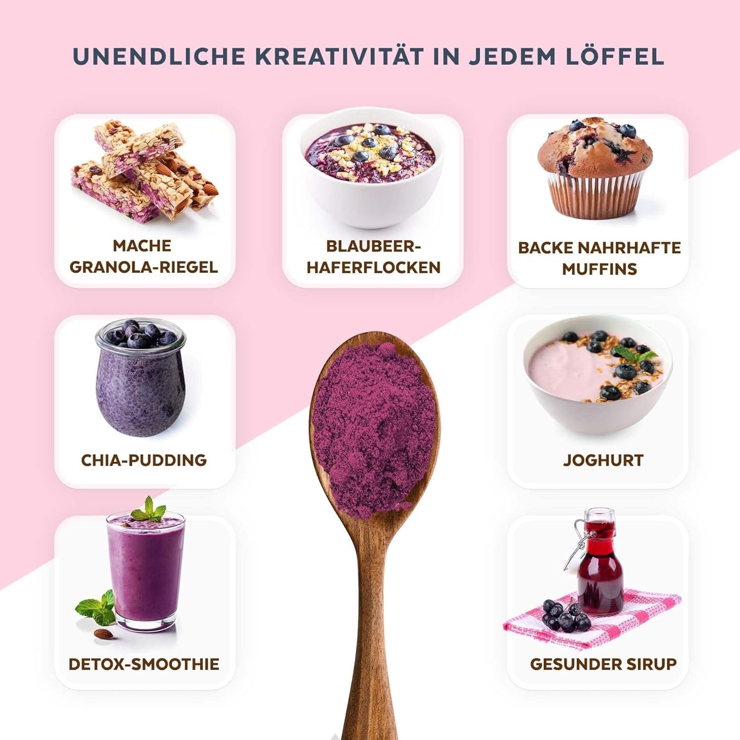 Organický prášek z divokých borůvek, lyofilizované celé borůvky, 100% kvalita syrových potravin, bohaté na antioxidanty a vitamín C, bez přidaného cukru, sklizeno v severní Evropě Sušené produkty Naty Shop