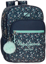 Pepe Jeans Alenka školní batoh s vozíkem, modrý, 30 x 40 x 12 cm, polyester, 14,4 l, modrý, školní batoh s vozíkem Premium batohy a brašny Naty Shop Anpassbarer batoh