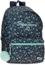 Pepe Jeans Alenka školní batoh s vozíkem, modrý, 30 x 40 x 12 cm, polyester, 14,4 L, modrý, školní batoh s vozíkem Premium batohy a brašny Naty Shop Rucksack 42