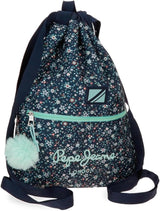 Pepe Jeans Alenka školní batoh s vozíkem, modrý, 30 x 40 x 12 cm, polyester, 14,4 l, modrý, školní batoh s vozíkem Prémiové batohy a brašny Naty Shop Rucksack Mit Kordelzug